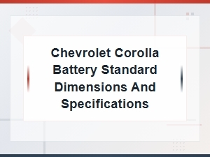 Toyota Corolla Battery Dimensions and Standard Specifications Guide